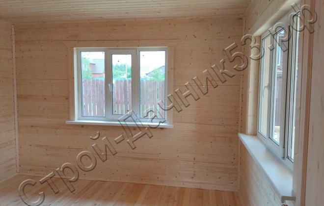 4 Каркасно-щитовой дом  Д-19, 6х6м, 36 М², Московская область, Шаховской район, ДНП Рождествено-2 (18)